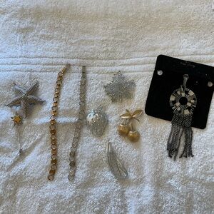 Sarah Coventry Mixed Metal Charm and Brooch Assortment in Silver and Gold